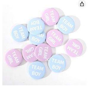 Gender Reveal Button - Team Boy Girl Button Pins‎